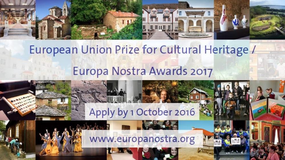 The European Union Prize for Cultural Heritage/Europa Nostra Awards – termin zgłoszeń upływa 1 października 2016 