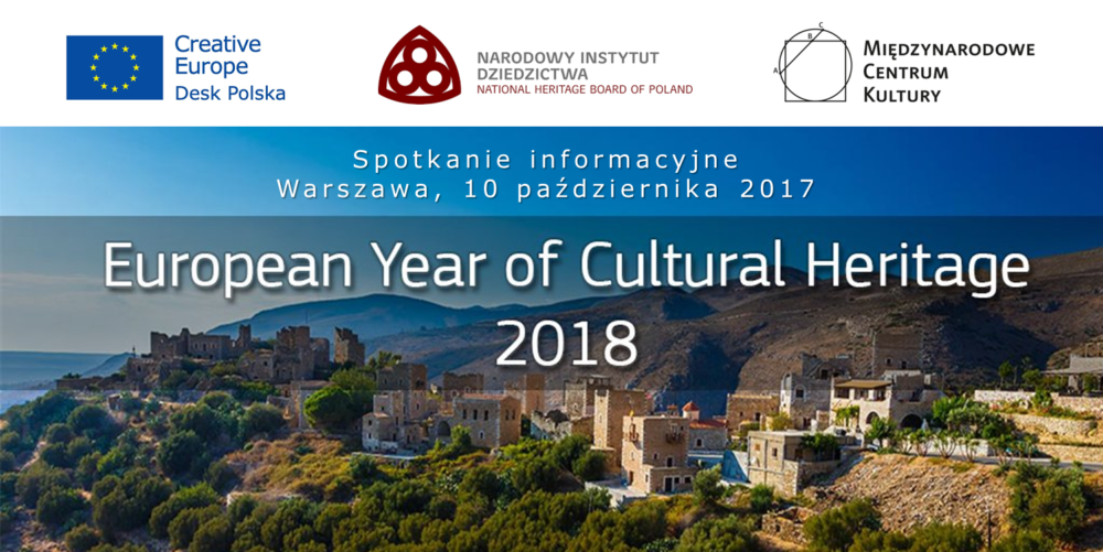 Zapisy na spotkanie informacyjne dotyczące Europejskiego Roku Dziedzictwa Kulturowego już otwarte! 