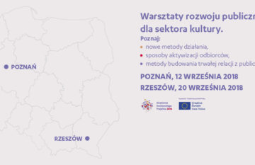 Warsztaty rozwoju publiczności | 12.09.2018 Poznań, 20.09.2018 Rzeszów