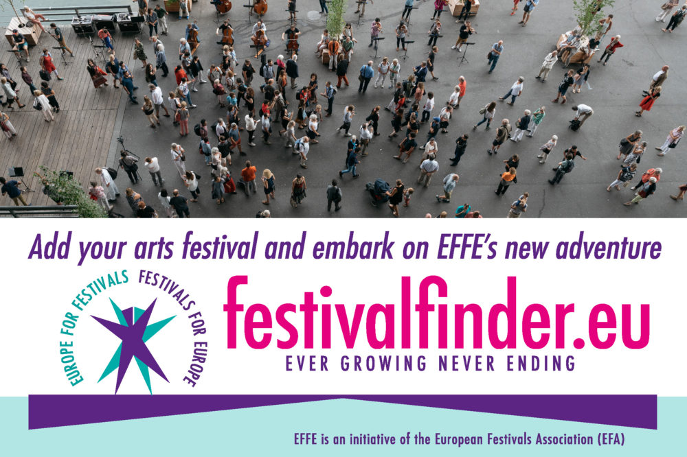 Europejska wyszukiwarka festiwali artystycznych oraz znak EFFE 