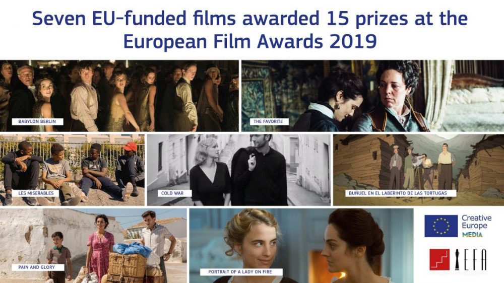Siedem tytułów wspartych w MEDIA z 15 statuetkami Europejskich Nagród Filmowych 2019 