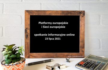 Platformy europejskie i Sieci europejskie | spotkanie informacyjne online, 23 lipca 2021